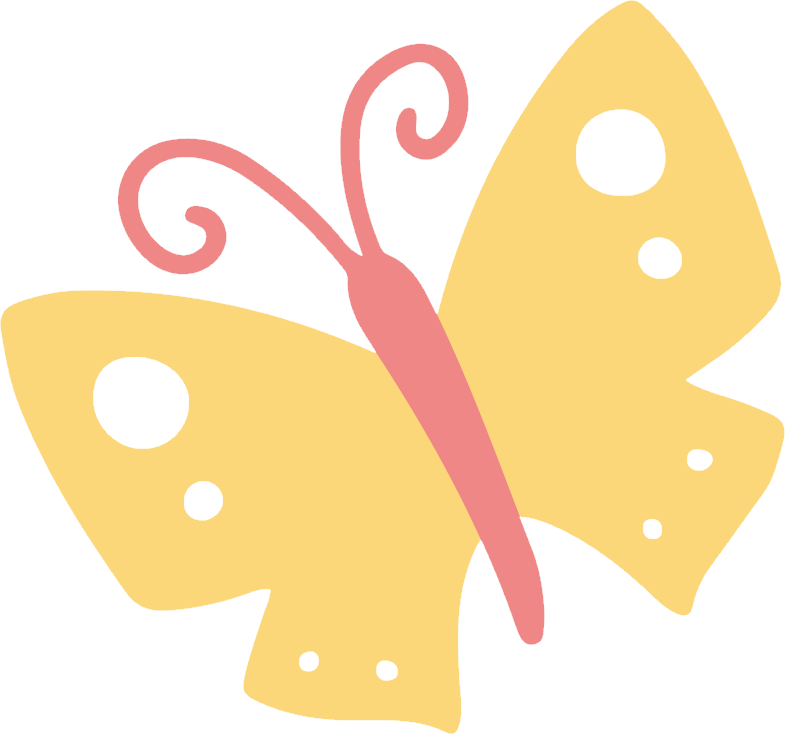 Gemalter Schmetterling mit gelben Flügeln